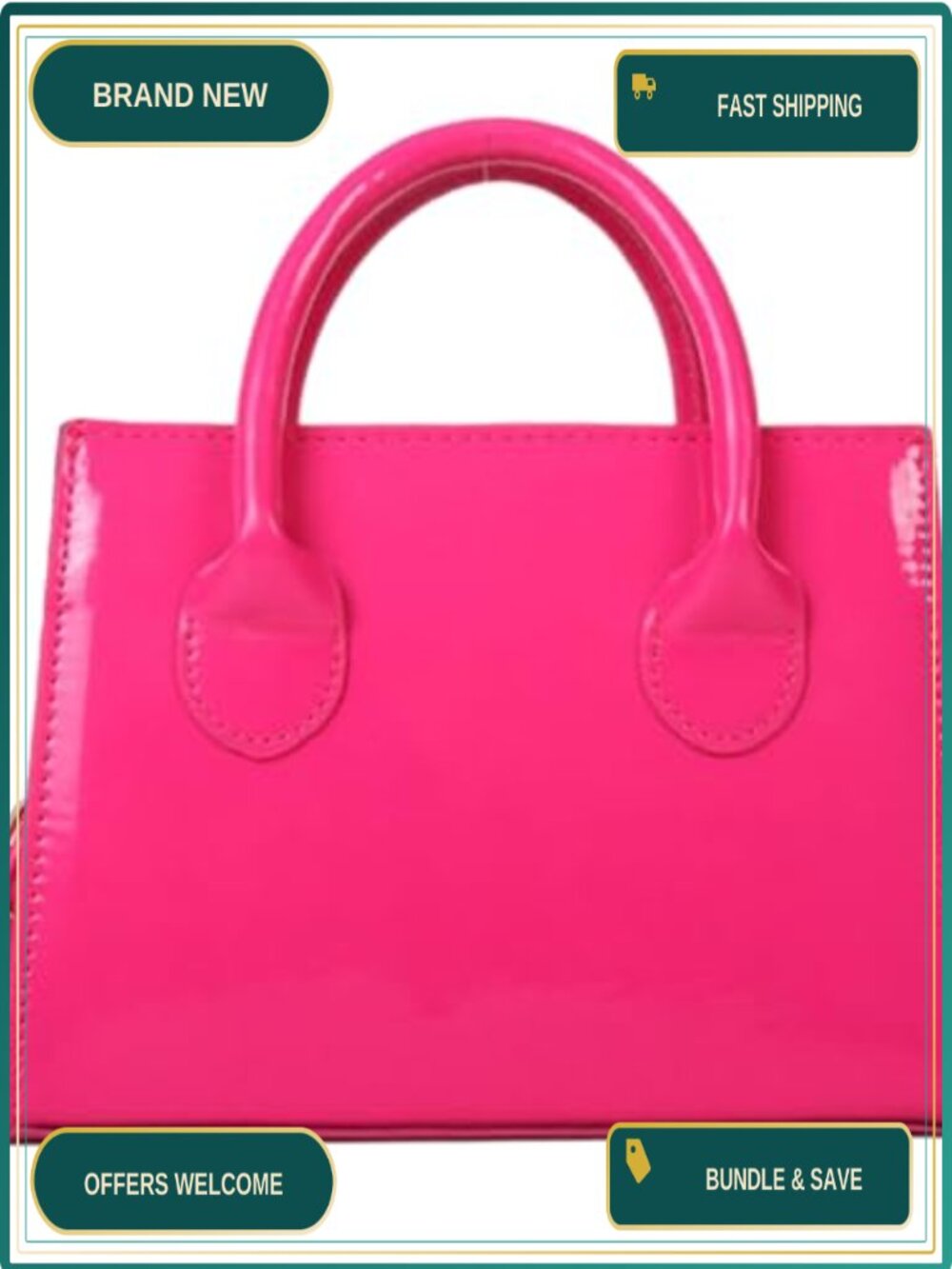 Patent Leather Evening Clutch Purse Mini Shoulder Bag Adjustable Strap